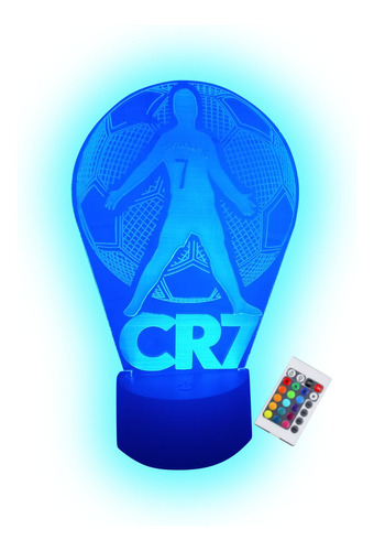 Lampara Led 3d Ilusion Cristiano Ronaldo Esp Balon Futbol Cc