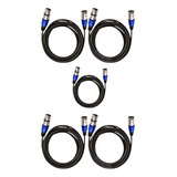 5 Cabo Microfone Dmx Xlr Balanceado Xlr Canon M X F 10m