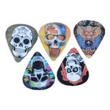 5 Púas Para Guitarra Colección Estilo Calaveras  