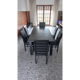 Mesa Negra Extensible Con 6 Sillas