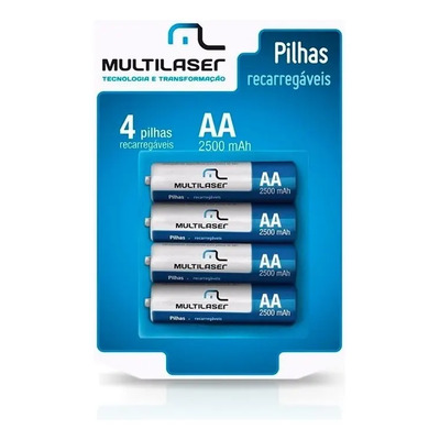 Multilaser Cb052 pilhas recarregáveis AA 2500mah 4 unidades | MercadoLivre