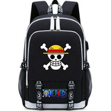 Mochila Luffy De Una Pieza Con Carga Usb, Mochila Escolar