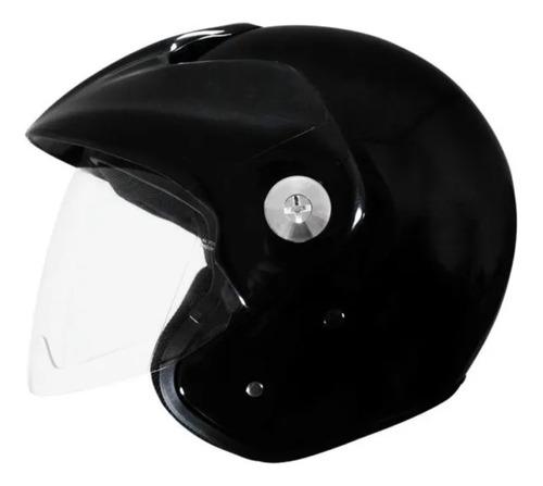 Casco Zeus 507 Op Negro Brillante Visor Transparente