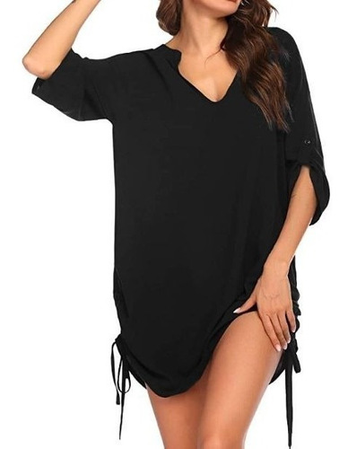 Camisa Blusa Vestido Saídapraia Maxi Camisão Plussize Básica