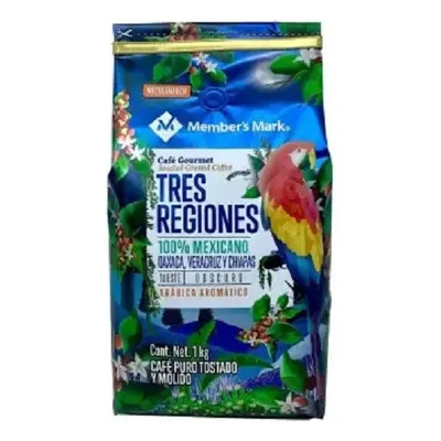 Cafe Puro Tostado Y Molido Veracruz Chiapas Oaxaca Tres Regiones Members Mark 1 Kg | MercadoLibre