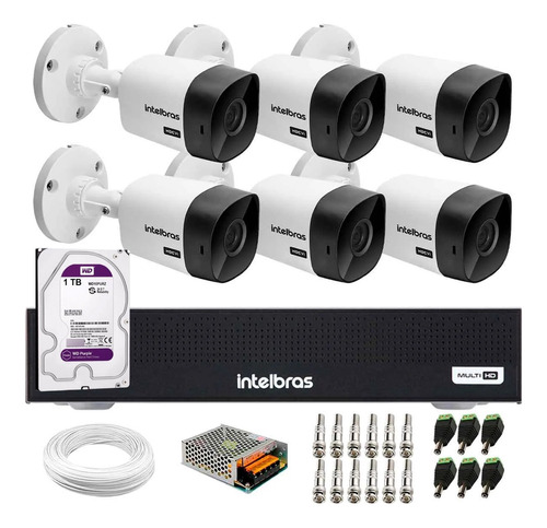 Kit Intelbras 6 Câmeras 1120b, Dvr 8 Canais 1008c C/1 Tera