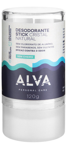 Alva Desodorante Natural Stick Cristal 100% Original 120g