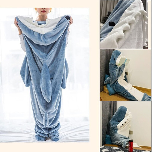 Pijama Con Forma De Saco De Dormir Con Diseño De Tiburón De