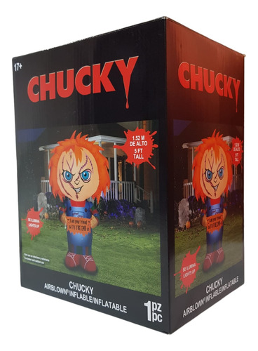 Inflable De Chucky Con Iluminación - Adornos Para Halloween