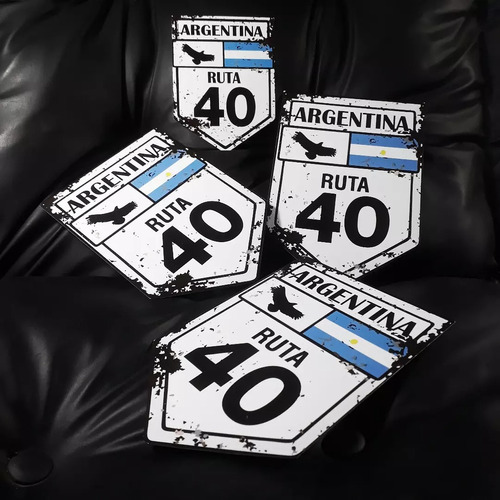 Cartel De Chapa Ruta 40 Argentina Vintage Apto Exterior