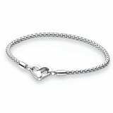 Pulsera Pandora Cadena Enlazada Mujer Cierre Corazon