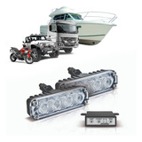 Farol Neblina Off-road Retangular 4 Leds 12v 6500k Universal