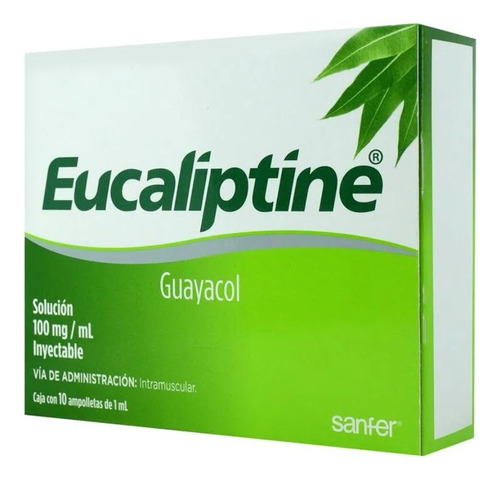 Eucaliptine Guayacol 100mg Solución Inyectable 10 Ampolletas