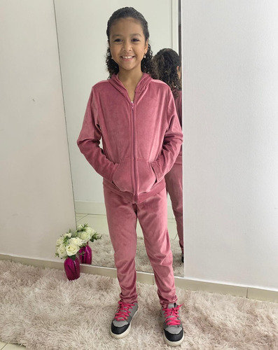 Conjunto Plush Infantil Menina Agasalho De Frio Capuz