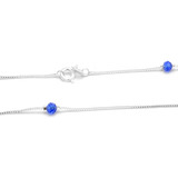 Collar Cristal Azul Diamantado 45cm De Acero Blanco 