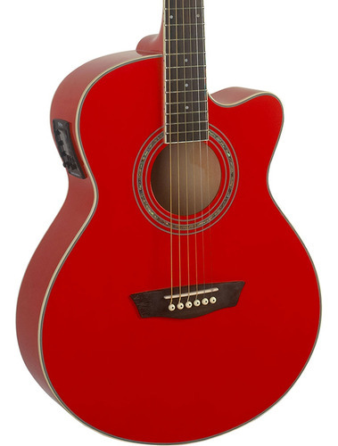Washburn Ea12 Mini Guitarra Electroacústica 12 Cuerdas Roja Color Rojo Orientación De La Mano Diestro