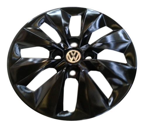 Juego 4 Tazas Negras Rod.14 Vw Gol Trend C/logo Año 13 A 18