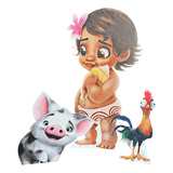 Moana - Figura Decoración En Coroplast 80 Cm - 3 Piezas 