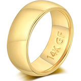 Funeia Anillo De Oro De 14 Quilates Para Mujeres Y Hombres, 