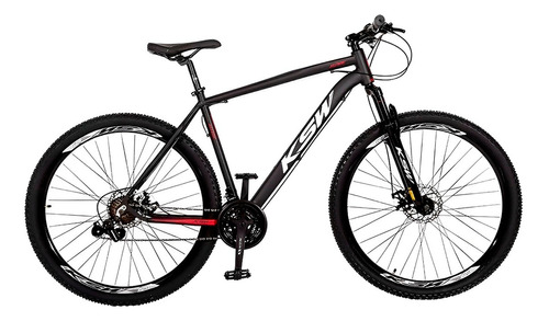 Mountain Bike Ksw Xlt Mtb Aro 29 19 24v Freios De Disco Mecânico Câmbios Dianteiro Importado Y Traseiro Importado Cor Preto/branco/vermelho