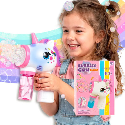 Pistola Burbujas Unicornio Burbujeros Fiesta Evento Rosa | MercadoLibre