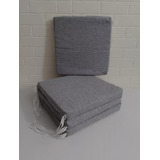  4 Almohadones Silla 40x40x4cm - Con Relleno - Antidesgarro