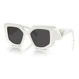 Gafas De Sol Prada Catwalk Talc Pr 14zs 1425s0 50, Color Blanco, Montura Blanca, Color Varilla Blanca, Color Lente Blanca, Color Gris, Diseño Oceánico