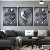 3pcs Abstract Metal Figure Sculpture Painting-40*50cm