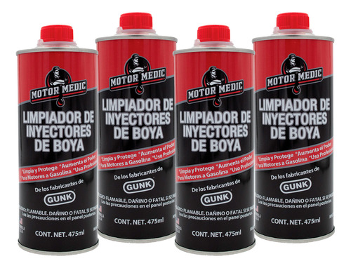 4 Líquidos Limpiadores De Inyectores Boya 475 Ml Motor Medic