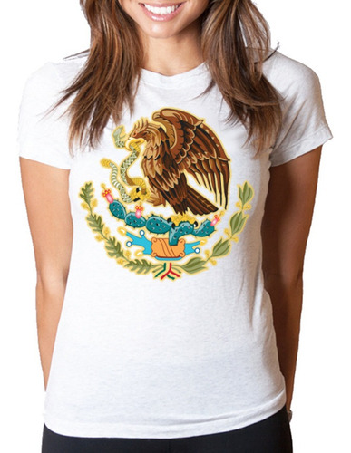 Playera Camiseta Aguila Bandera Mexicana Verde Blanco Roja