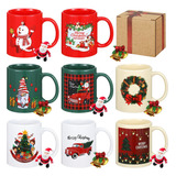 Maxdot Juego De 8 Tazas Navideñas De 12 Oz, Tazas De Café Na