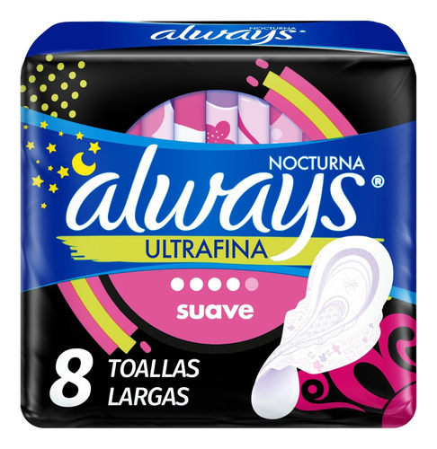 Toallas Higienicas Always Ultrafina Nocturna 8 Unidades