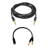 Kit Adaptador Divisor Fone/microfone Razer+cabo P3 X P3 1,8m