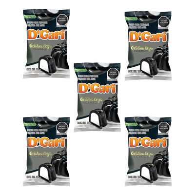 5 Gelatinas Negras Polvo D-gari Sabor Frutos Rojos 120g C\u002Fu | Envío gratis