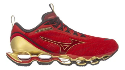 Tênis Mizuno Wave Prophecy 11 Masculino - Vermelho/dourado M