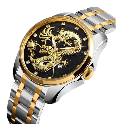 Reloj Para Caballero Skmei Dragon + Calendario + Envio