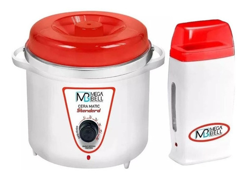 Termocera 700g Branco E Vermelho + Aquecedor De Cera Rollon