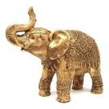 Estátua De Elefante Indiano Em Resina Decoração Fortuna