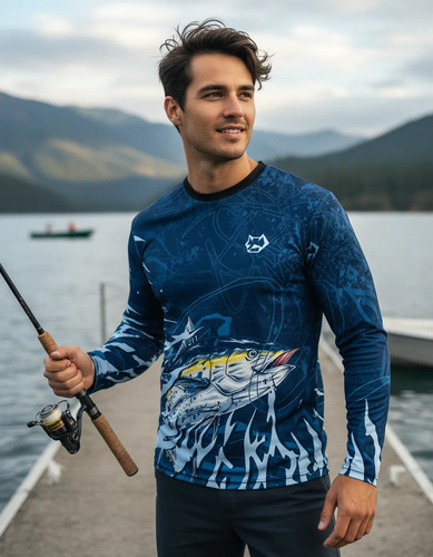 Playera Jersey Pesca Dryfit Deportiva Manga Larga Moto Rzr.