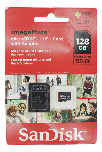 Cartão Memória 128gb Microsd Sandisk Imagemate Ultra