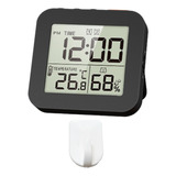 Reloj Despertador Digital Reloj De Baño 1 Gancho Negro.