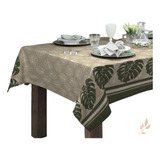 Toalha De Mesa 6 Lugares Quadrada Premium Linhão 1,40x2,10m Cor Costela De Adão