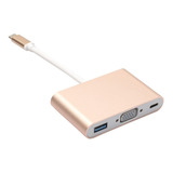 Adaptador 3x1 - Usb Tipo-c Thunderbolt 3 X Usb-c Vga Usb 3.0