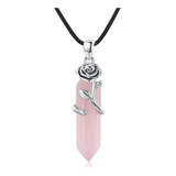 Ohayoo Collar Con Colgante De Cuarzo Rosa De Cristal Para Mu