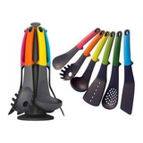 Set 6 Utensilios De Cocina Antiadherentes Mango De Silicona