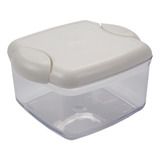 Pote Porta Mantimentos Hermético 1300ml Freezer Microondas Cor Branco