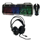 Kit Gamer Teclado Semi Mecânico + Mouse Óptico + Headset 7.1