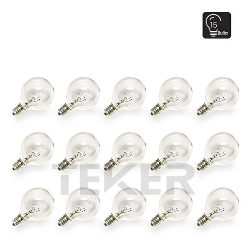 Bombillas De Repuesto Para G40 Guirnalda Luces Teker 15 Pack