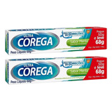 Ultra Corega 68g Kit Sabor Menta Fixador Dentaduras 2un