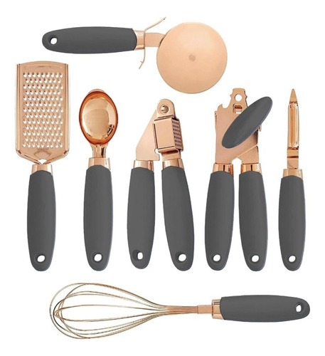 Set Por 7 Utensilios De Cocina Acero Inoxidable 